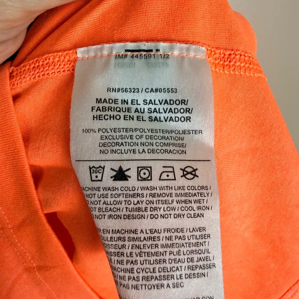 Nike Dri-FIT Racerback Tank Top Neon Orange Zebra Just Do It Womens Small